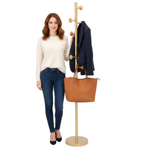 Wieszak stojący ALGER GOLD metalowy
