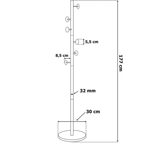Wieszak stojący ALGER GOLD metalowy