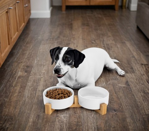 CERAMICZNE MISKI DLA PSA 400ML 2X JAX BIAŁE