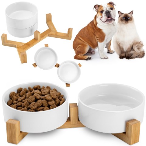 CERAMICZNE MISKI DLA PSA 400ML 2X JAX BIAŁE