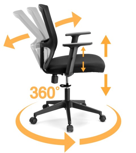 FOTEL BIUROWY REGULOWANY LINOS CZARNY