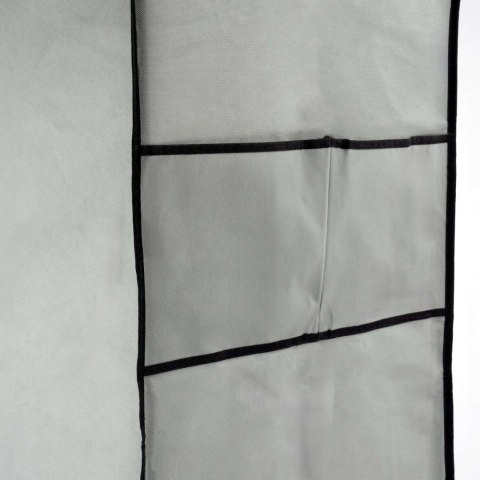 GARDEROBA Z 8 PÓŁKAMI CELINA SZARA Z KURTYNĄ