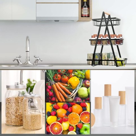 KOSZ NA OWOCE PULOS 3 POZIOMY CZARNY