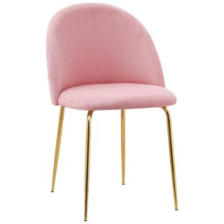 KRZESŁO WELUROWE FARGO GOLD VELVET RÓŻOWE