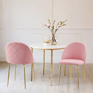 KRZESŁO WELUROWE FARGO GOLD VELVET RÓŻOWE