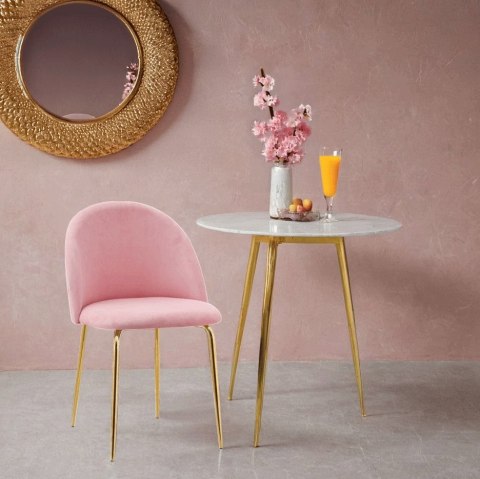 KRZESŁO WELUROWE FARGO GOLD VELVET RÓŻOWE