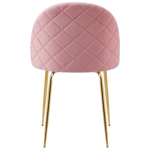 KRZESŁO WELUROWE FARGO GOLD VELVET RÓŻOWE
