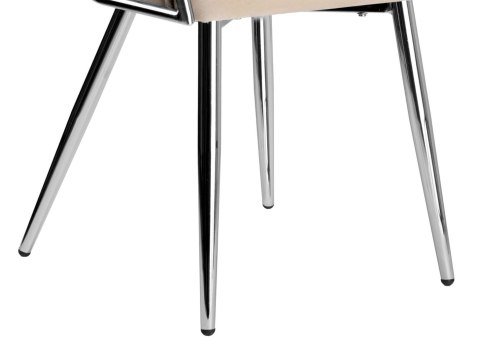 KRZESŁO WELUROWE PLECIONE COFTON CHROM VELVET BEŻOWY