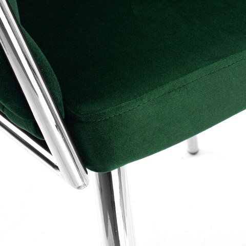 KRZESŁO WELUROWE PLECIONE COFTON CHROM VELVET CIEMNOZIELONY