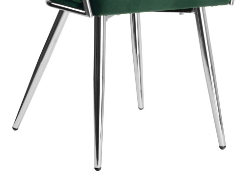 KRZESŁO WELUROWE PLECIONE COFTON CHROM VELVET CIEMNOZIELONY