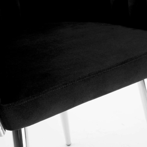 KRZESŁO WELUROWE PLECIONE COFTON CHROM VELVET CZARNY