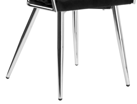 KRZESŁO WELUROWE PLECIONE COFTON CHROM VELVET CZARNY