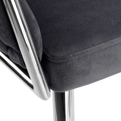 KRZESŁO WELUROWE PLECIONE COFTON CHROM VELVET GRAFITOWY