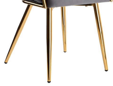 KRZESŁO WELUROWE PLECIONE COFTON GOLD VELVET GRAFITOWY