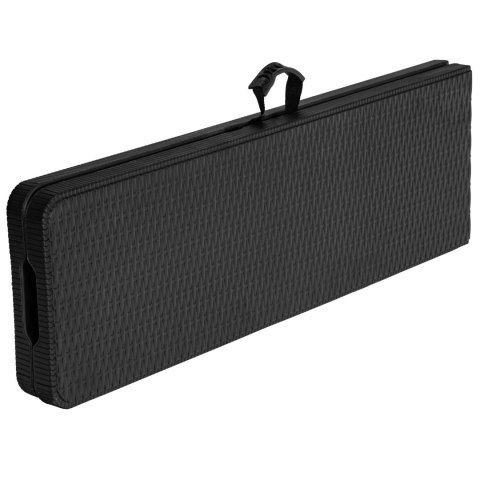 ŁAWKA CATERINGOWA SKŁADANA W WALIZKĘ 180 CM RATTAN CZARNA