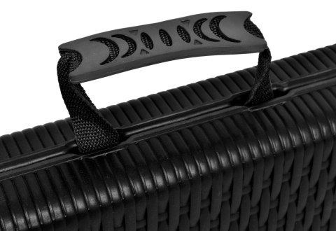 ŁAWKA CATERINGOWA SKŁADANA W WALIZKĘ 180 CM RATTAN CZARNA