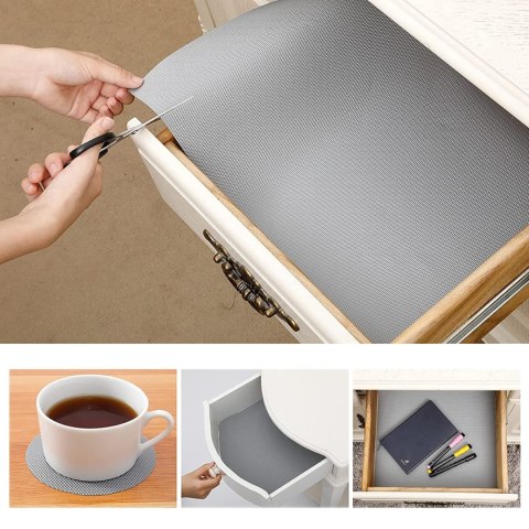 MATA ANTYPOŚLIZGOWA DO SZUFLAD LARGO 48X300 SZARA