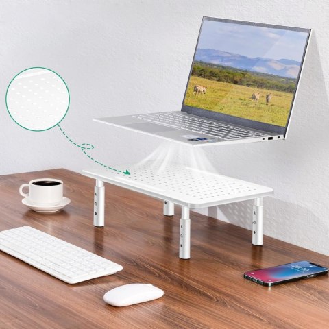 PODSTAWKA POD MONITOR LAPTOP MULING BIAŁA + SZUFLADA