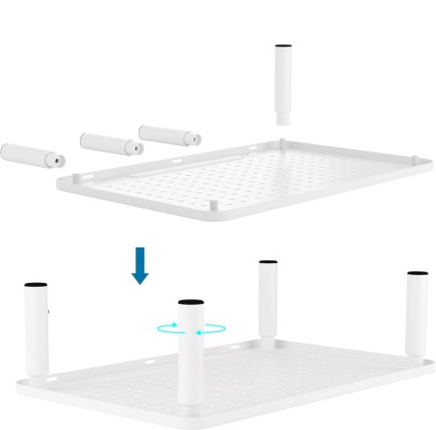PODSTAWKA POD MONITOR LAPTOP MULING BIAŁA + SZUFLADA