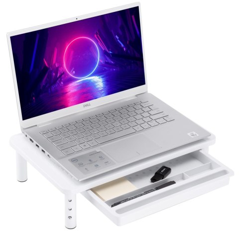PODSTAWKA POD MONITOR LAPTOP NANKIN BIAŁA + SZUFLADA