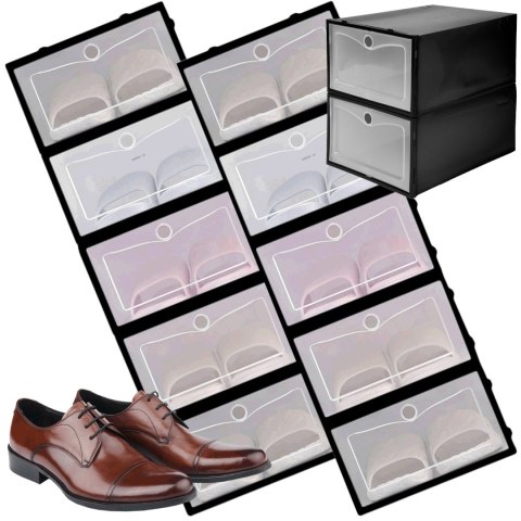 PUDEŁKO NA BUTY OSLO CZARNE ZESTAW 10 SZTUK