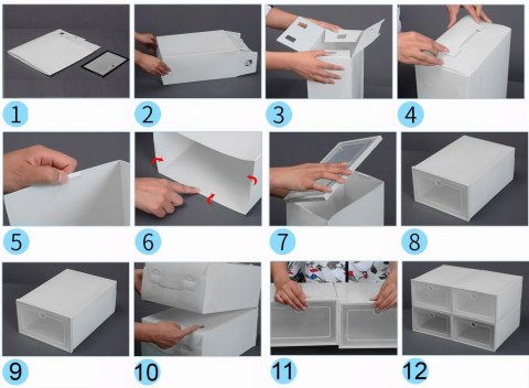 PUDEŁKO NA BUTY OSLO CZARNE ZESTAW 10 SZTUK