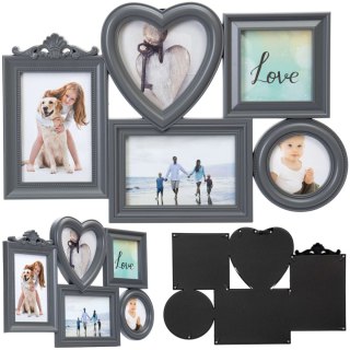 RAMKA NA ZDJĘCIA CORAZON 5 ZDJĘĆ SZARA