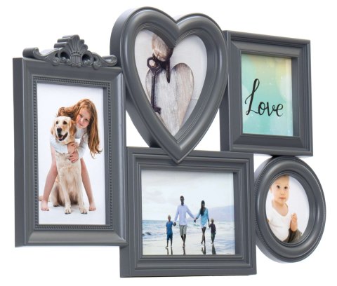 RAMKA NA ZDJĘCIA CORAZON 5 ZDJĘĆ SZARA