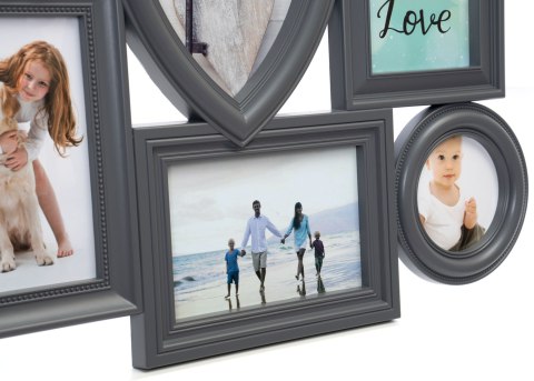 RAMKA NA ZDJĘCIA CORAZON 5 ZDJĘĆ SZARA