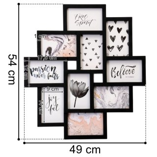 RAMKA NA ZDJĘCIA EVITA 10 ZDJĘĆ CZARNA