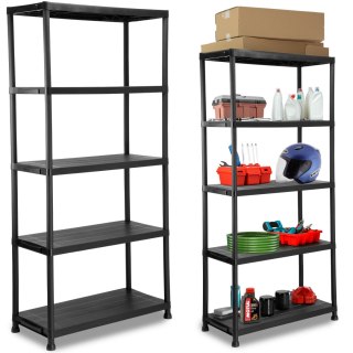 REGAŁ PLASTIKOWY MAXER 5 POZIOMÓW CZARNY