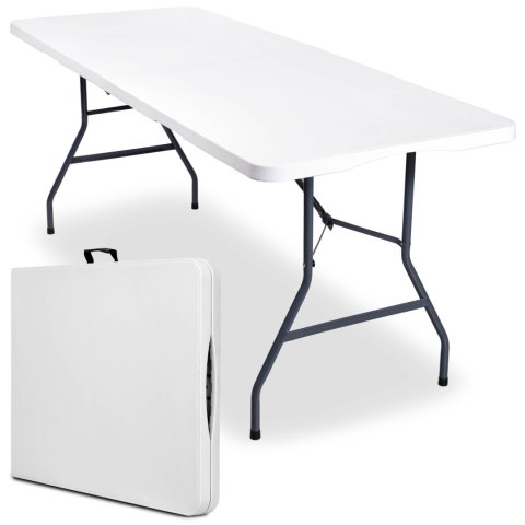 STÓŁ CATERINGOWY BALI WHITE SKŁADANY W WALIZKĘ 180 CM BIAŁY