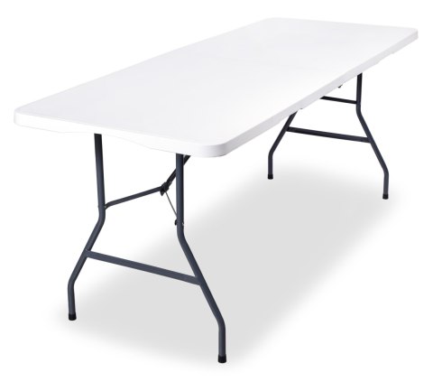 STÓŁ CATERINGOWY BALI WHITE SKŁADANY W WALIZKĘ 180 CM BIAŁY