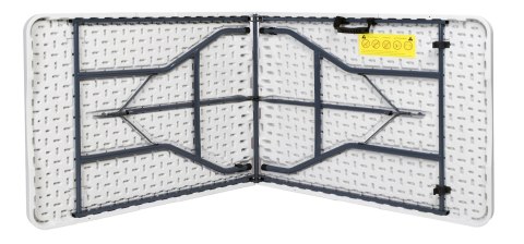 STÓŁ CATERINGOWY BALI WHITE SKŁADANY W WALIZKĘ 180 CM BIAŁY