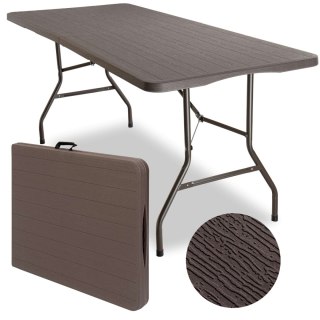 STÓŁ CATERINGOWY WOODLAND SKŁADANY W WALIZKĘ 180 CM BROWN