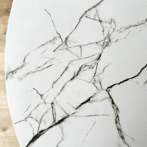 STOLIK OKRĄGŁY PARIS BLACK DTW 80 CM MARMUR BIAŁY