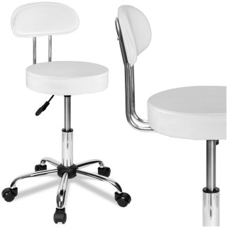 TABORET FRYZJERSKI KOSMETYCZNY GAMMA BIAŁY