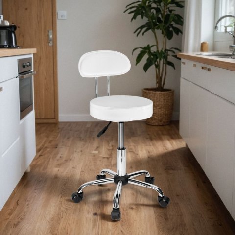 TABORET FRYZJERSKI KOSMETYCZNY GAMMA BIAŁY