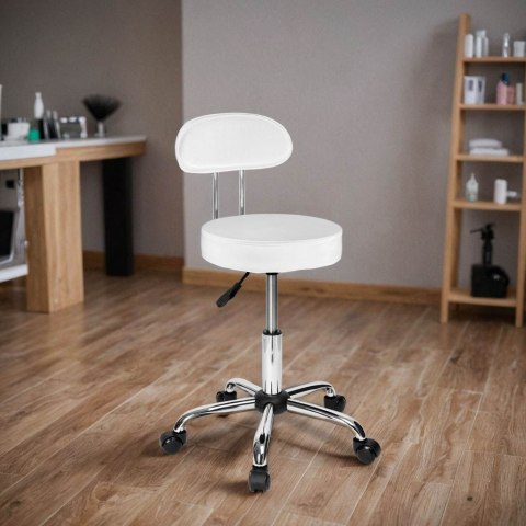 TABORET FRYZJERSKI KOSMETYCZNY GAMMA BIAŁY