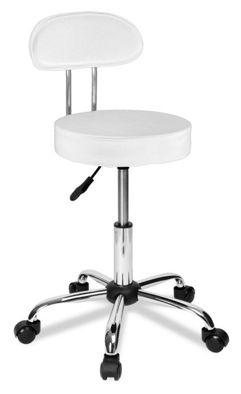 TABORET FRYZJERSKI KOSMETYCZNY GAMMA BIAŁY