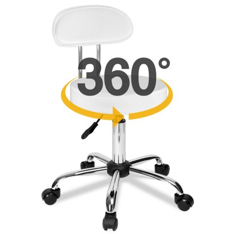 TABORET FRYZJERSKI KOSMETYCZNY GAMMA BIAŁY