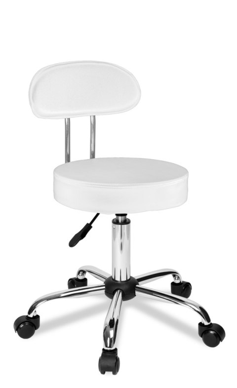 TABORET FRYZJERSKI KOSMETYCZNY GAMMA BIAŁY