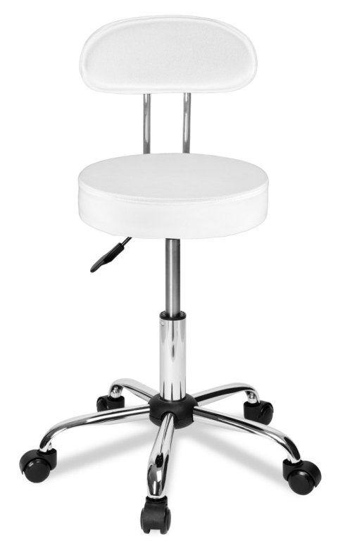 TABORET FRYZJERSKI KOSMETYCZNY GAMMA BIAŁY
