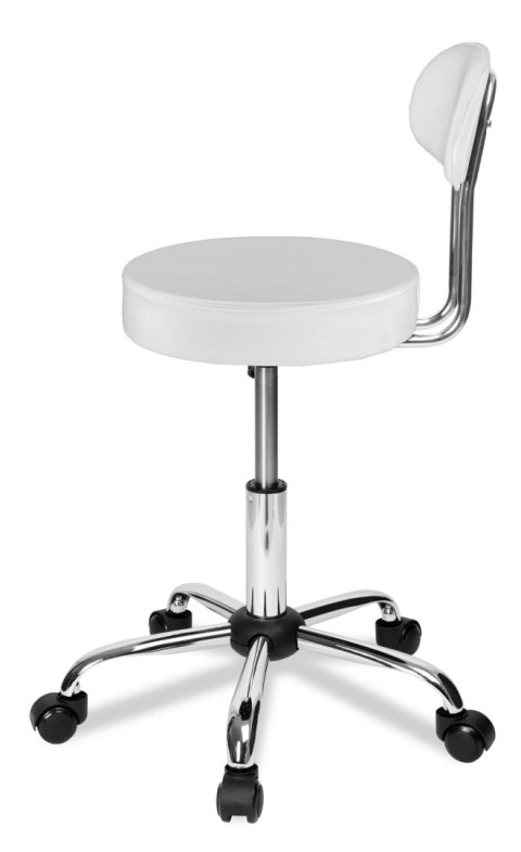 TABORET FRYZJERSKI KOSMETYCZNY GAMMA BIAŁY