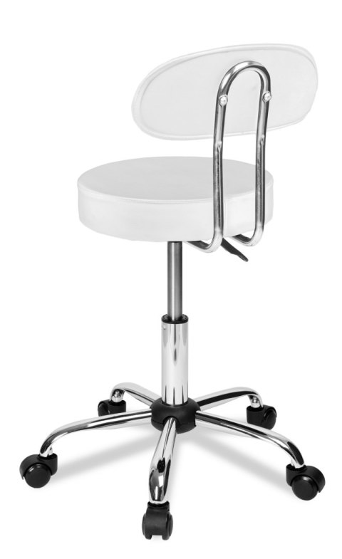 TABORET FRYZJERSKI KOSMETYCZNY GAMMA BIAŁY