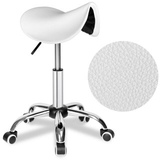 TABORET FRYZJERSKI KOSMETYCZNY STRATUM BIAŁY