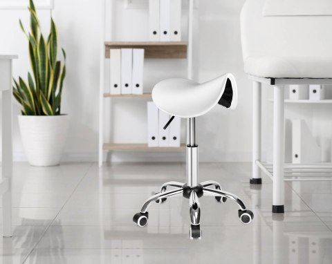 TABORET FRYZJERSKI KOSMETYCZNY STRATUM BIAŁY