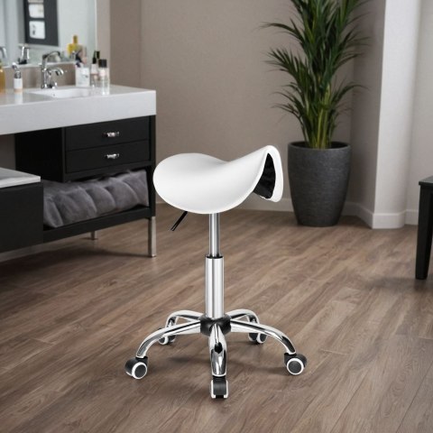 TABORET FRYZJERSKI KOSMETYCZNY STRATUM BIAŁY