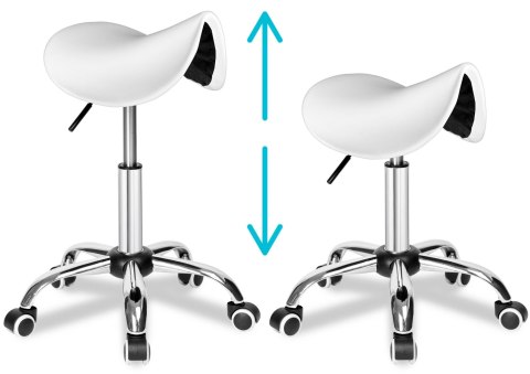TABORET FRYZJERSKI KOSMETYCZNY STRATUM BIAŁY