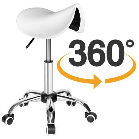 TABORET FRYZJERSKI KOSMETYCZNY STRATUM BIAŁY